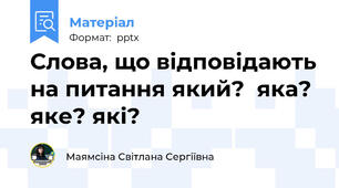 Слова, що відповідають на питання який?  яка? яке? які?