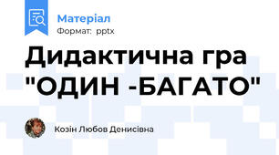 Дидактична гра "ОДИН -БАГАТО"