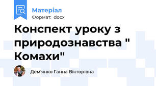 Конспект уроку з природознавства " Комахи"