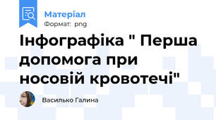 Інфографіка " Перша допомога при носовій кровотечі"
