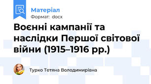 Воєнні кампанії та наслідки Першої світової війни (1915–1916 рр.)