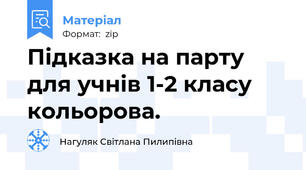 Підказка на парту для учнів 1-2 класу кольорова.