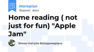 Home reading ( not just for fun) "Apple Jam"