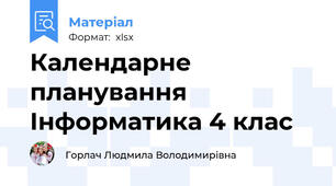 Календарне планування Інформатика 4 клас