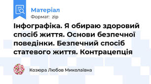 Інфографіка. Я обираю здоровий спосіб життя. Основи безпечної поведінки. Безпечний спосіб статевого життя. Контрацепція
