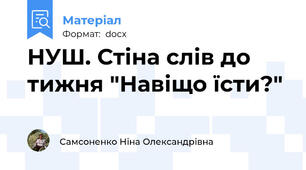 НУШ. Стіна слів до тижня "Навіщо їсти?"