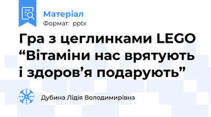 Гра з цеглинками LEGO “Вітаміни нас врятують і здоров’я подарують”
