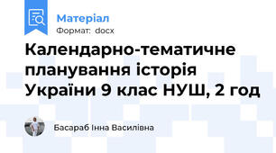 Календарно-тематичне планування історія України 9 клас НУШ, 2 год