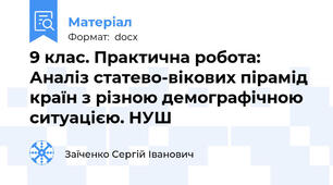 9 клас. Практична робота: Аналіз статево-вікових пірамід країн з різною демографічною ситуацією. НУШ
