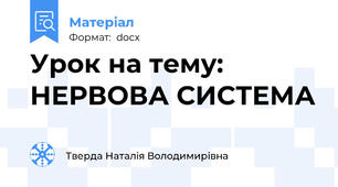 Урок на тему: НЕРВОВА СИСТЕМА