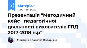 Презентація "Методичний кейс   педагогічної  діяльності вихователів ГПД 2017-2018 н.р"