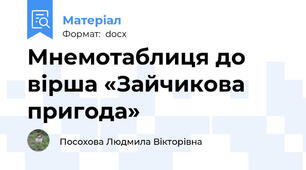 Мнемотаблиця до вірша «Зайчикова пригода»