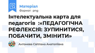 Інтелектуальна карта для педагогів  :«ПЕДАГОГІЧНА РЕФЛЕКСІЯ: ЗУПИНИТИСЯ, ПОБАЧИТИ, ЗМІНИТИ»