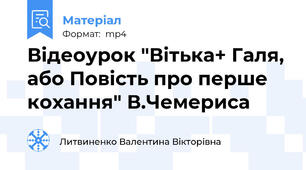 Відеоурок "Вітька+ Галя, або Повість про перше кохання" В.Чемериса