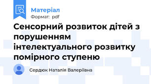 Сенсорний розвиток дітей з порушенням інтелектуального розвитку помірного ступеню