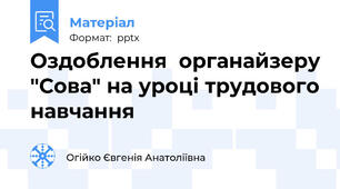 Оздоблення  органайзеру "Сова" на уроці трудового навчання