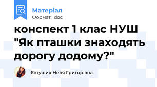 конспект 1 клас НУШ "Як пташки знаходять дорогу додому?"