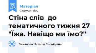 Стіна слів  до тематичного тижня 27 "Їжа. Навіщо ми їмо?"