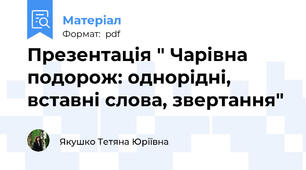 Презентація " Чарівна подорож: однорідні, вставні слова, звертання"