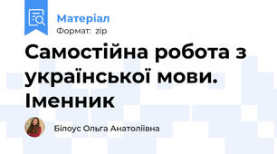 Самостійна робота з української мови. Іменник