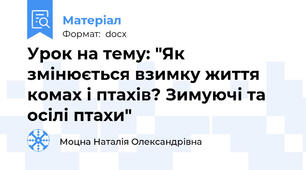 Урок на тему: "Як змінюється взимку життя комах і птахів? Зимуючі та осілі птахи"