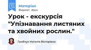 Урок - екскурсія "Упізнавання листяних та хвойних рослин."