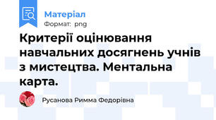Критерії оцінювання навчальних досягнень учнів з мистецтва. Ментальна карта.
