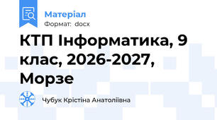 КТП Інформатика, 9 клас, 2026-2027, Морзе