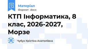 КТП Інформатика, 8 клас, 2026-2027, Морзе