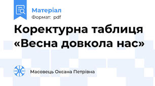 Коректурна таблиця «Весна довкола нас»