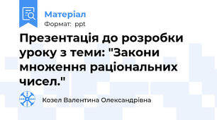 Презентація до розробки уроку з теми: "Закони множення раціональних чисел."