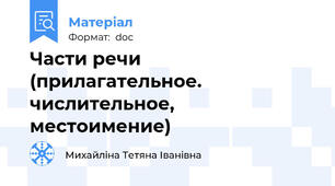 Части речи (прилагательное. числительное, местоимение)