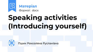 Speaking activities (Introducing yourself)