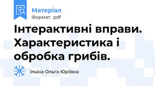 Інтерактивні вправи. Характеристика і обробка грибів.
