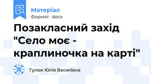 Позакласний захід "Село моє - краплиночка на карті"