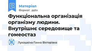 Функціональна організація організму людини. Внутрішнє середовище та гомеостаз