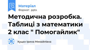 Методична розробка. Таблиці з математики 2 клас " Помогайлик"