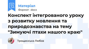 Конспект інтегрованого уроку з розвитку мовлення та природознавства на тему "Зимуючі птахи нашого краю"