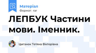 ЛЕПБУК Частини мови. Іменник.