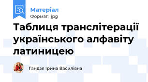 Таблиця транслітерації українського алфавіту латиницею
