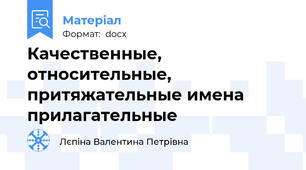 Качественные, относительные, притяжательные имена прилагательные