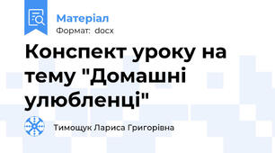Конспект уроку на тему "Домашні улюбленці"