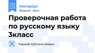 Проверочная работа по русскому языку 3класс