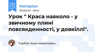 Урок " Краса навколо - у звичному плині повсякденності, у довкіллі".