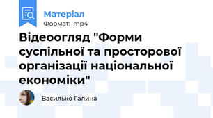 Відеоогляд "Форми суспільної та просторової організації національної економіки"