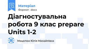 Діагностувальна робота 9 клас prepare Units 1-2