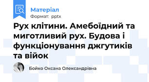 Рух клітини. Амебоїдний та миготливий рух. Будова і функціонування джгутиків та війок