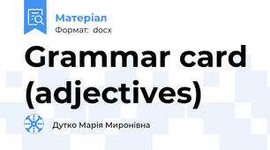 Grammar card (adjectives)