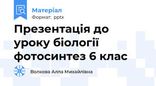 Презентація до уроку біології фотосинтез 6 клас