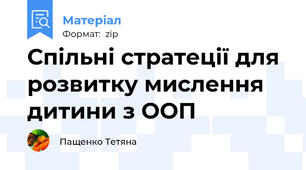 Спільні стратеції для розвитку мислення дитини з ООП